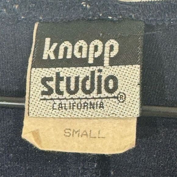 Y2K Knapp Studio Floral Mini Dress S Navy Cap Sleeve Made in USA Retro Grunge - Picture 6 of 7